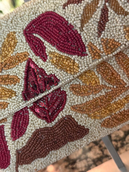 Trending Beaded Bags and Resort Collection - Sol Mer Fall Leaves Shoulder Bag