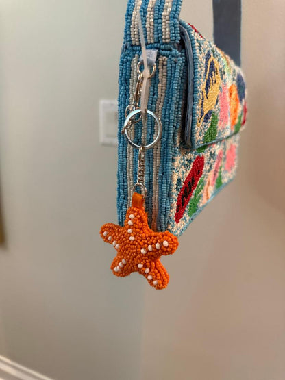 Trending Beaded Bags and Resort Collection - Colorful Fish with Starfish Bag Charm