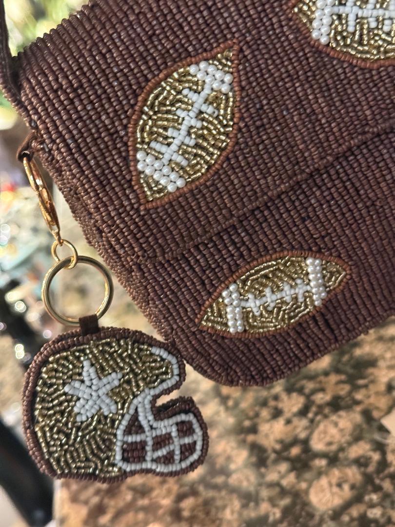 Trending Beaded Bags and Resort Collection - Sol Mer Football with Matching Bag Charm