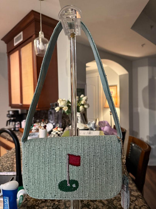 Trending Beaded Bags and Resort Collection - Pink Golf Cart with Bag Charm