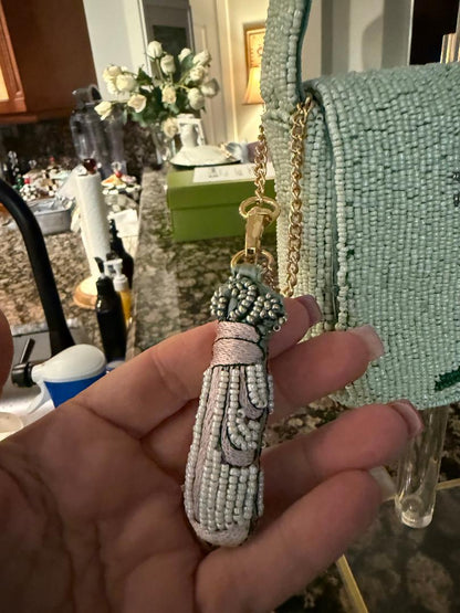Trending Beaded Bags and Resort Collection - Pink Golf Cart with Bag Charm