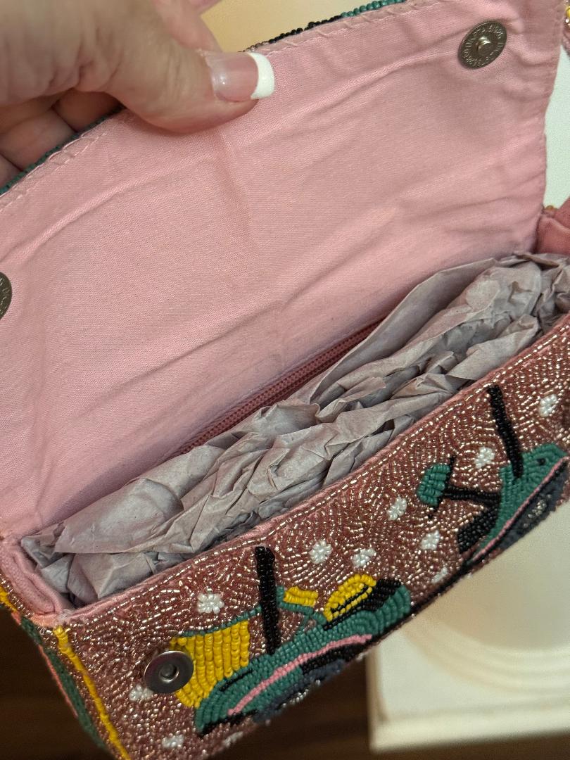 Trending Beaded Bags and Resort Collection - America & Beyond Tee Trolley Pink Golf Cart Shoulder Bag