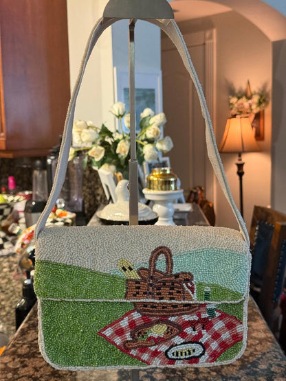 Trending Beaded Bags and Resort Collection - Sol Mer Picnic Beaded Shoulder Bag