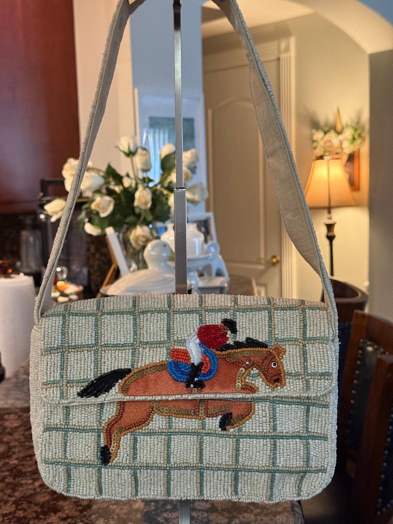 Trending Beaded Bags and Resort Collection - Sol Mer Equestrian Horse Shoulder Bag