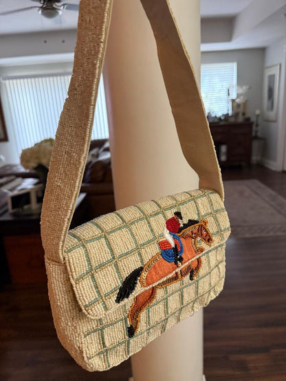 Trending Beaded Bags and Resort Collection - Sol Mer Equestrian Horse Shoulder Bag