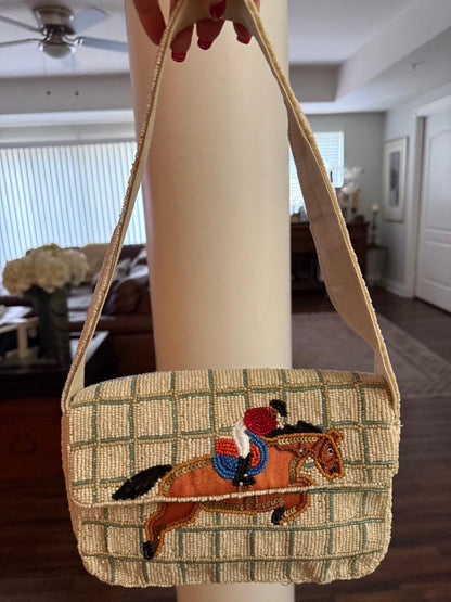 Trending Beaded Bags and Resort Collection - Sol Mer Equestrian Horse Shoulder Bag