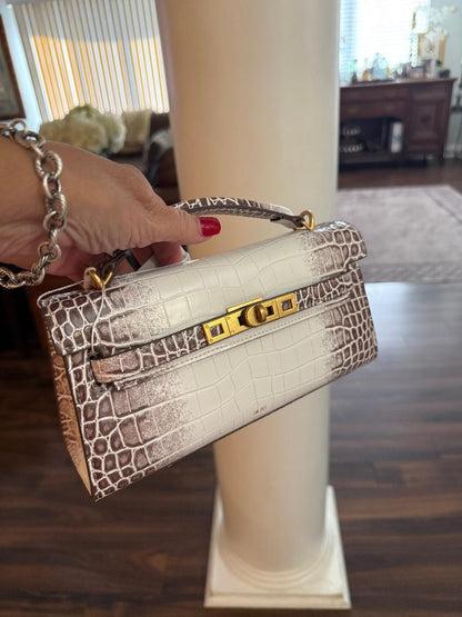 Trending Beaded Bags and Resort Collection: JW PEI Croc Kelly Bag