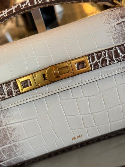 Trending Beaded Bags and Resort Collection: JW PEI Croc Kelly Bag