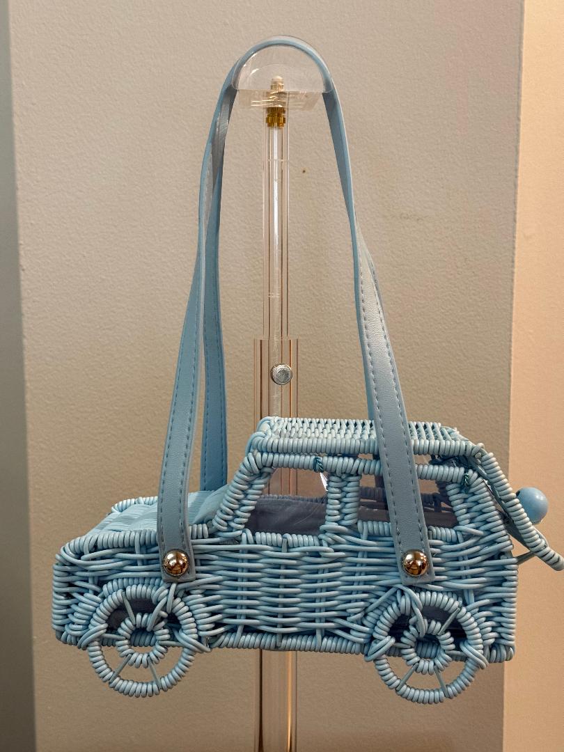 Trending Beaded Bags and Resort Collection - Tommy Bahama Blue Wicker Jeep