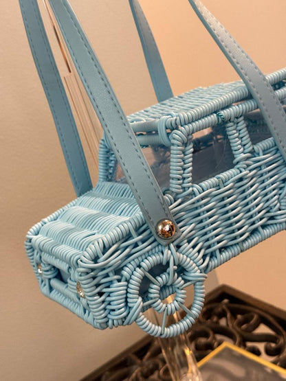 Trending Beaded Bags and Resort Collection - Tommy Bahama Blue Wicker Jeep