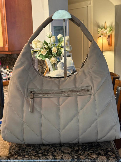 Trending Beaded Bags and Resort Collection - Karl Lagerfeld Paris Kaki Puffer Shopper Tote Bag