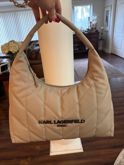 Trending Beaded Bags and Resort Collection - Karl Lagerfeld Paris Kaki Puffer Shopper Tote Bag