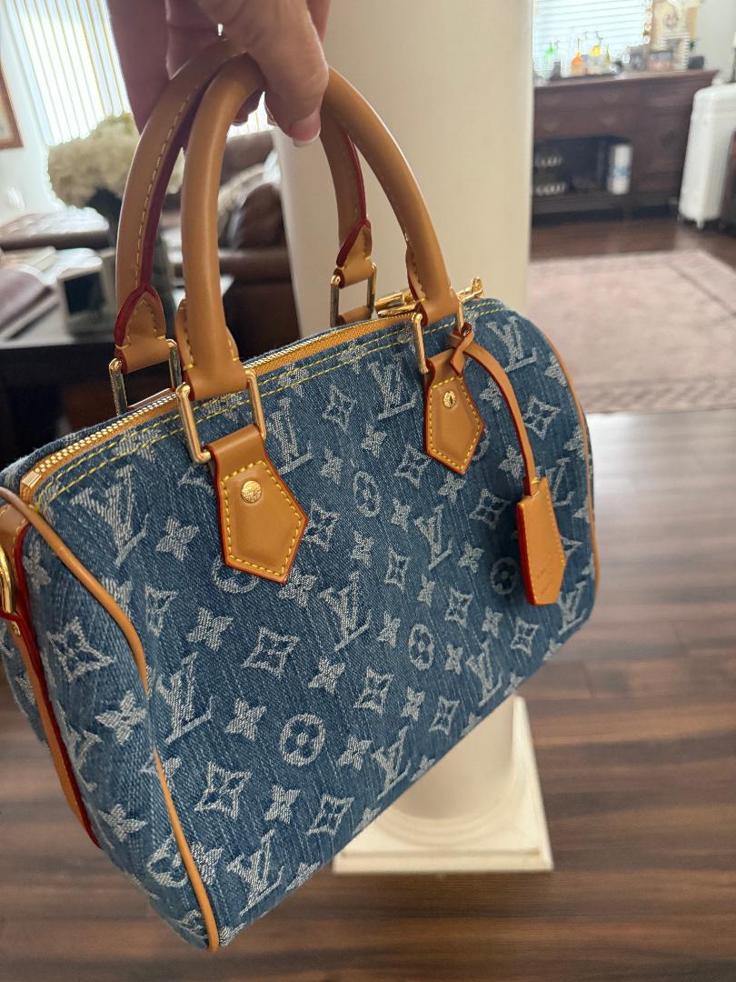 Trending Beaded Bags and Resort Collection - Louis Vuitton Speedy 25 Denim