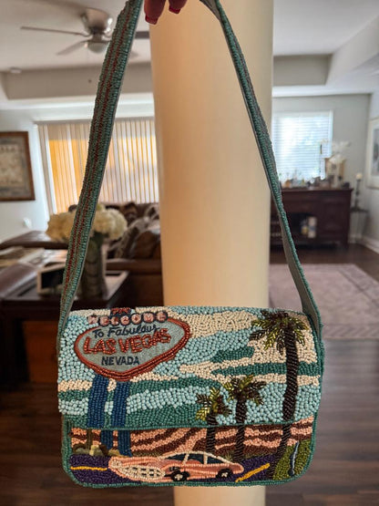 Trending Beaded Bags and Resort Collection - Las Vegas Beaded Shoulder Bag