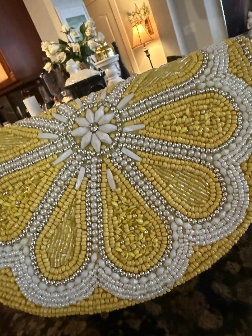 Trending Beaded Bags and Resort Collection - Lemon Slice Beaded Cross Body Bag
