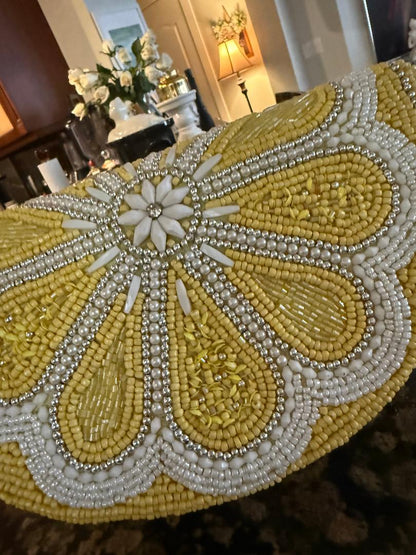 Trending Beaded Bags and Resort Collection - Lemon Slice Beaded Cross Body Bag