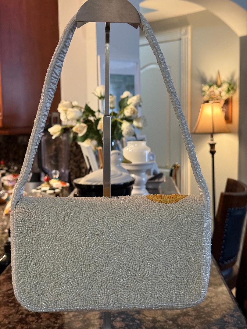 Trending Beaded Bags and Resort Collection - Lemon Beaded Shoulder Bag