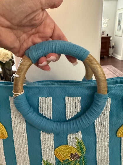 Trending Beaded Bags and Resort Collection - Limoncello Stripe Tote