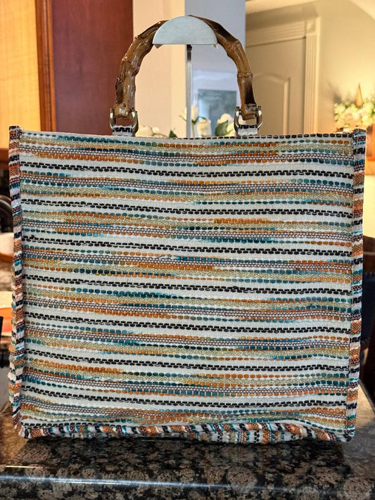 Trending Beaded Bags and Resort Collection - America & Beyond Leopard Print Bamboo Tote