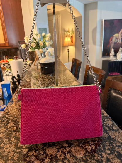 Trending Beaded Bags and Resort Collection - America & Beyond Water Lily Beaded Clutch with Crossbody Chain
