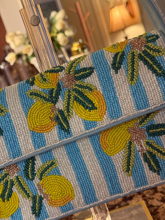 Trending Beaded Bags and Resort Collection - America & Beyond Limoncello "Lemon" Shoulder Bag