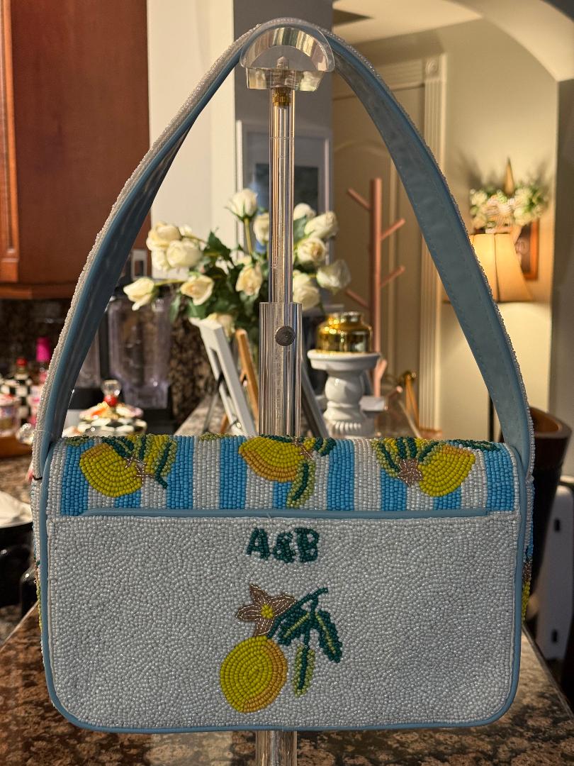 Trending Beaded Bags and Resort Collection - America & Beyond Limoncello "Lemon" Shoulder Bag