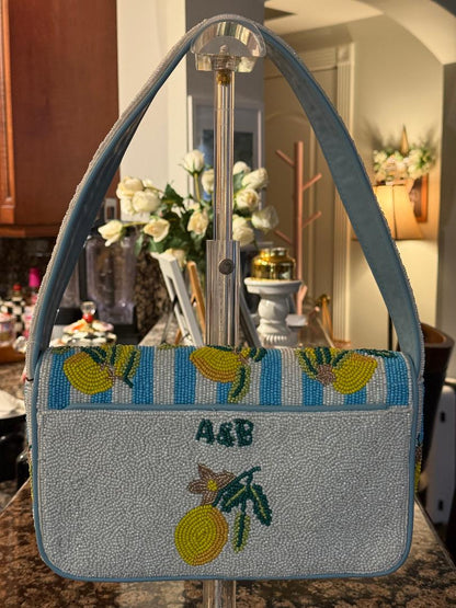 Trending Beaded Bags and Resort Collection - America & Beyond Limoncello "Lemon" Shoulder Bag