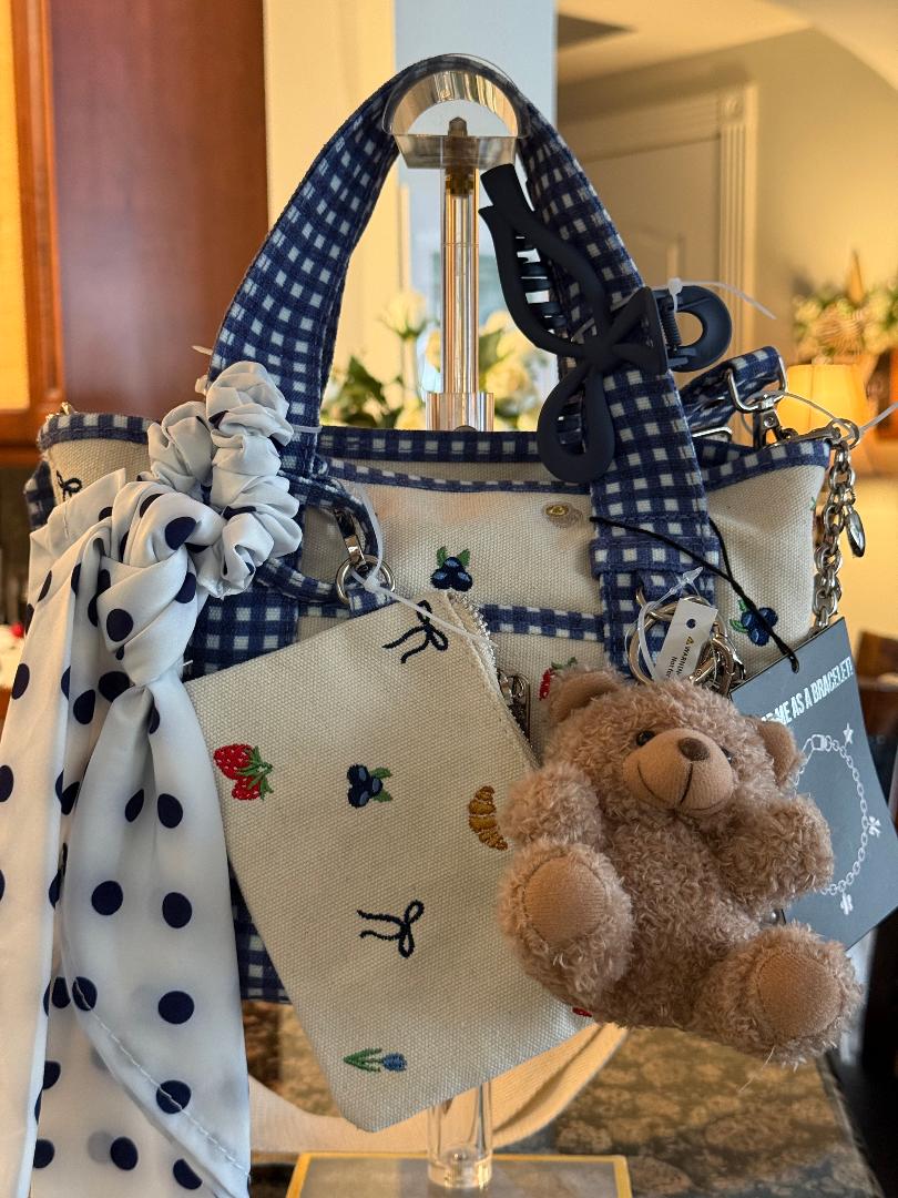 Trending Beaded Bags and Resort Collection -  Madden Girl Canvas Blueberries Tote