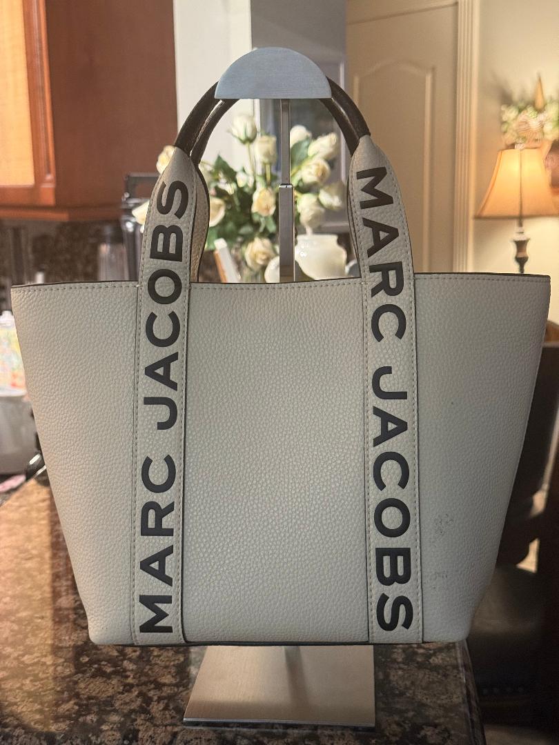 Trending Beaded Bags and Resort Collection - Marc Jacobs Cream Leather Tote