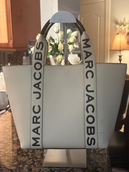 Trending Beaded Bags and Resort Collection - Marc Jacobs Cream Leather Tote