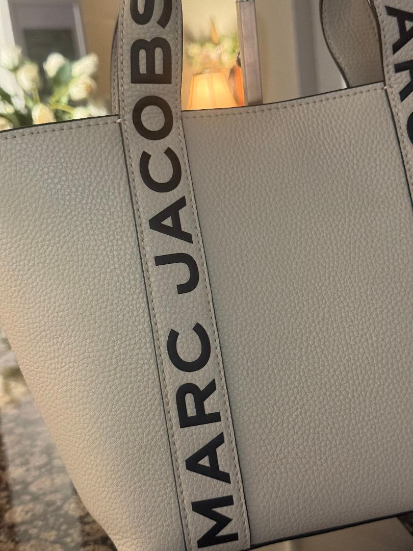 Trending Beaded Bags and Resort Collection - Marc Jacobs Cream Leather Tote