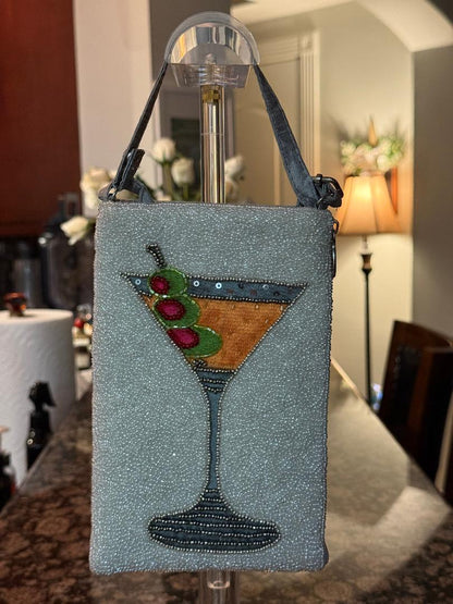 Trending Beaded Bags and Resort Collection - Martini Time Crossbody Bag