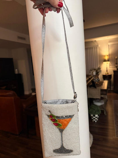 Trending Beaded Bags and Resort Collection - Martini Time Crossbody Bag