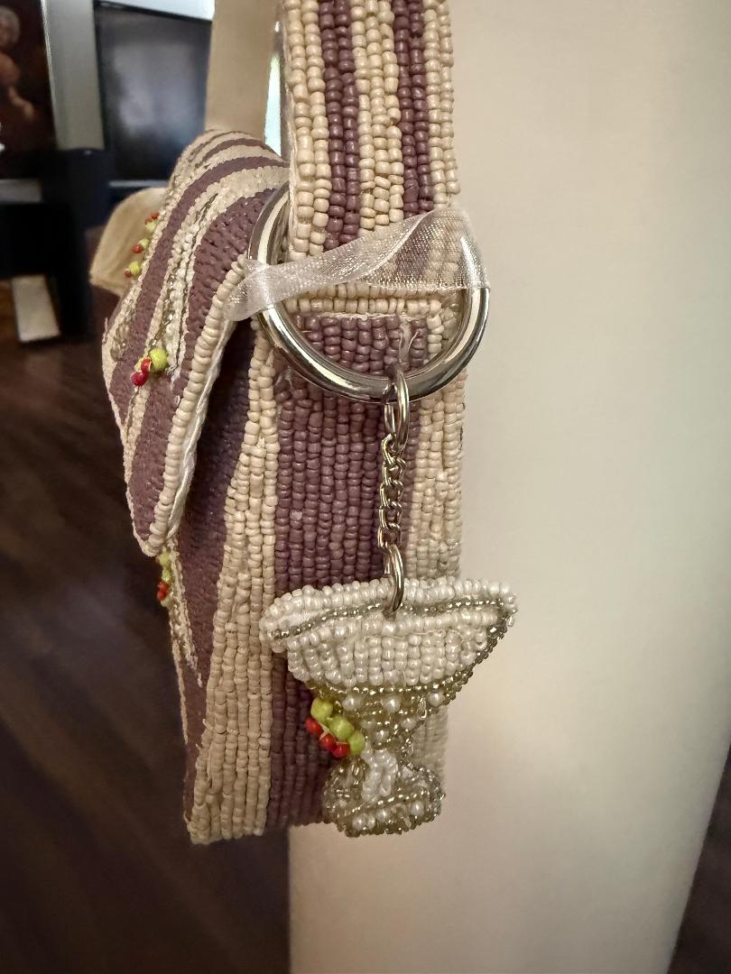 Trending Beaded Bags and Resort Collection - Martini Striped Brown/Cream