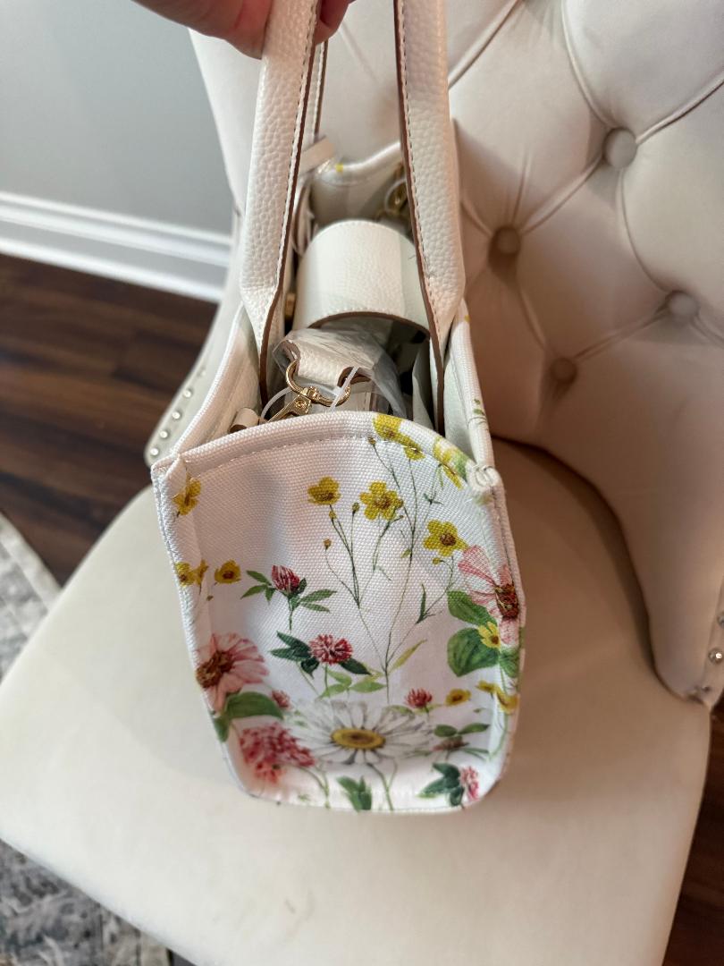 Trending Beaded Bags and Resort Collection - Nanette Lepore Floral Tote with Bee Bag Charm