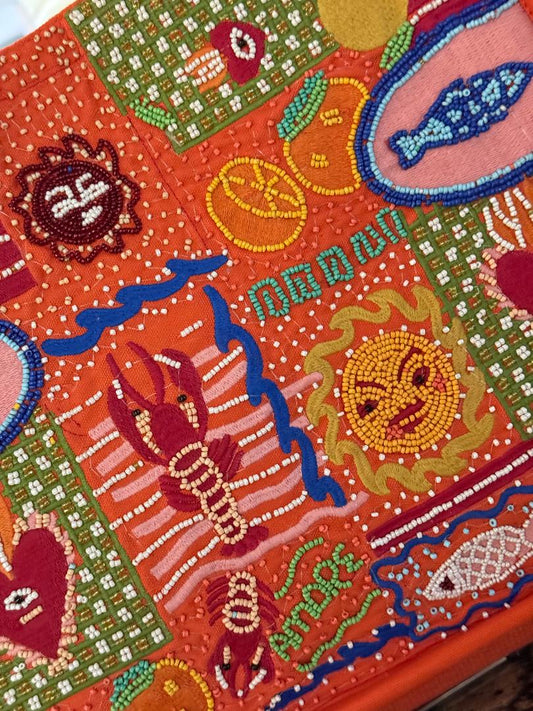 Trending Beaded Bags and Resort Collection - America & Beyond Mediterranean Beaded Tote