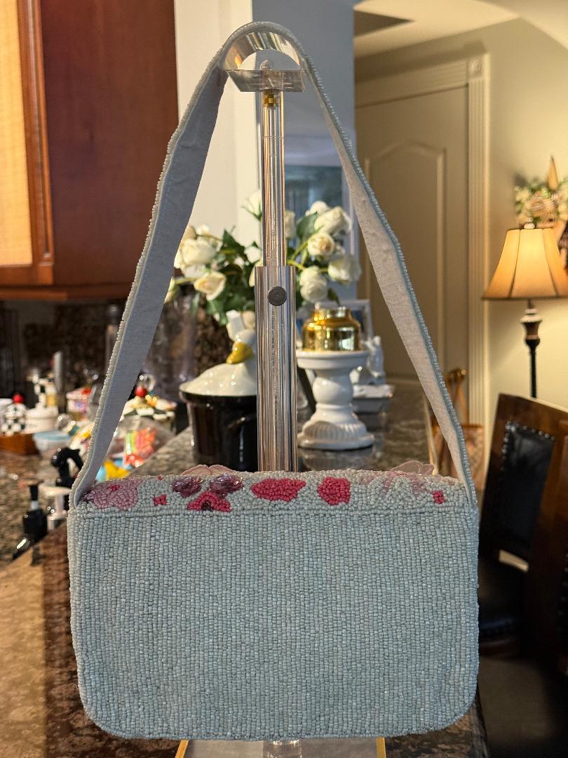 Trending Beaded Bags and Resort Collection - Pink & Yellow Beaded Shoulder Bag