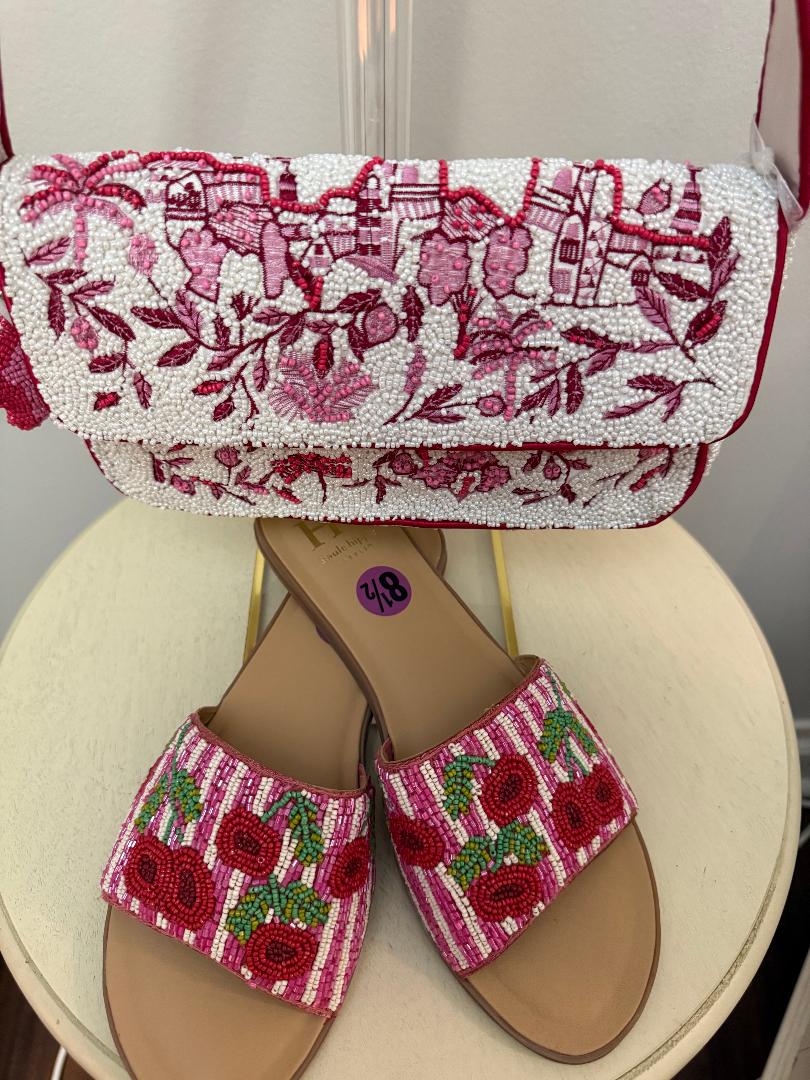 Trending Beaded Bags and Resort Collection - Pink Floral with bag charm