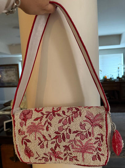 Trending Beaded Bags and Resort Collection - Pink Floral with bag charm