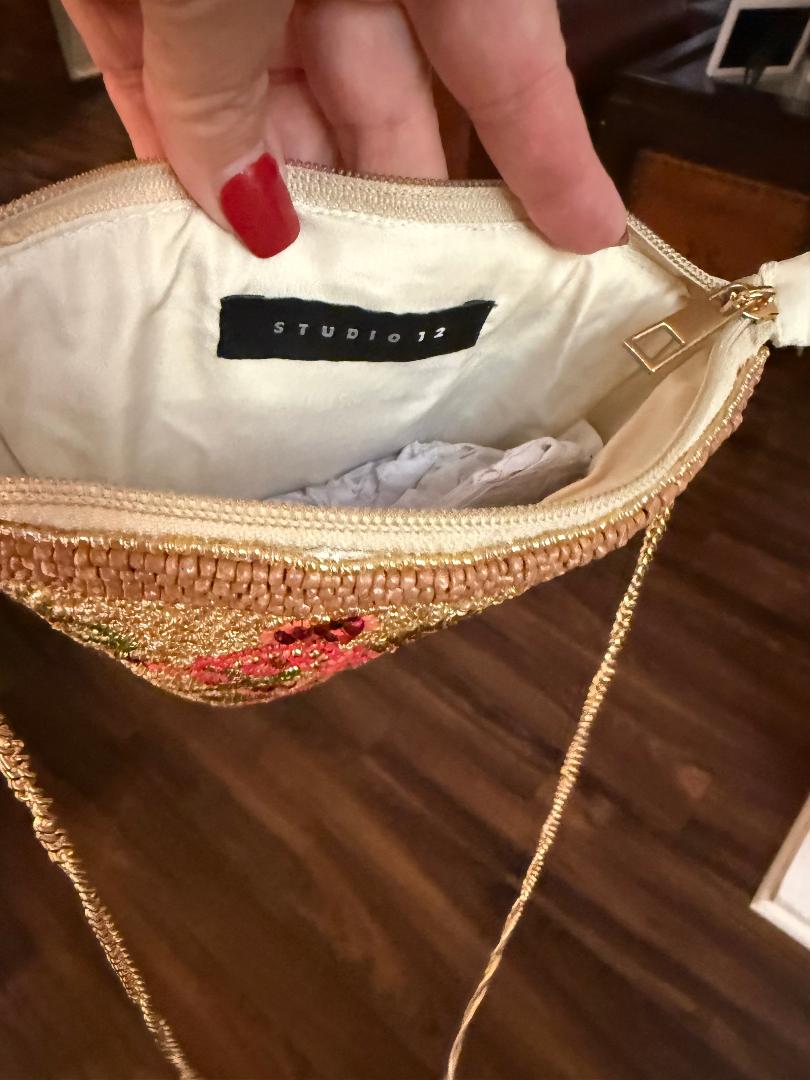 Trending Beaded Bags and Resort Collection - Pizza Slice Beaded Crossbody Bag