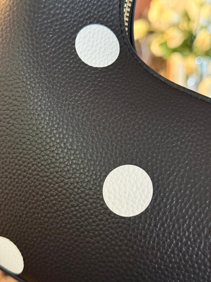 Trending Beaded Bags and Resort Collection - Black Polka Dots Shoulder Bag
