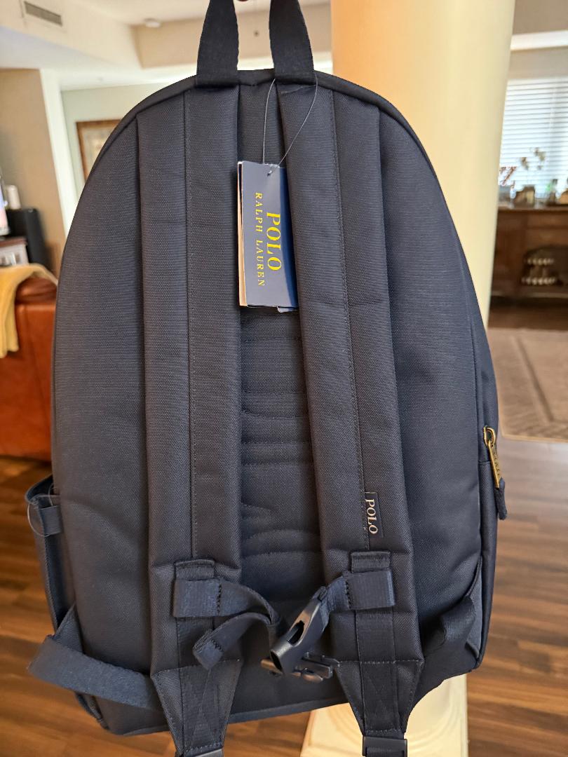 Trending Beaded Bags and Resort Collection - Ralph Lauren Navy Blue Polo Teddy Bear Backpack