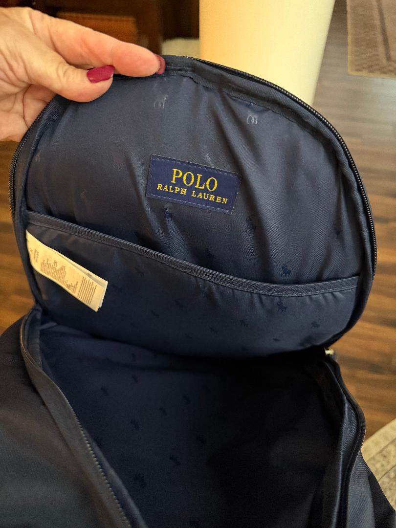 Trending Beaded Bags and Resort Collection - Ralph Lauren Navy Blue Polo Teddy Bear Backpack