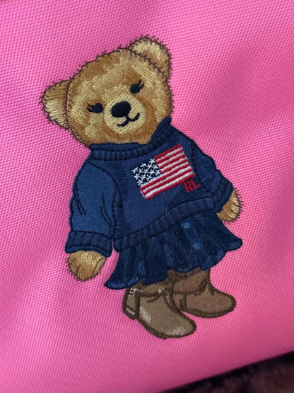 Trending Beaded Bags and Resort Collection - Ralph Lauren Pink Polo Bear Backpack