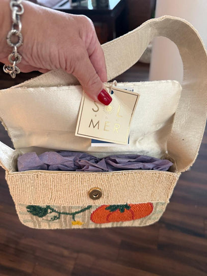 Trending Beaded Bags and Resort Collection - Pumpkin Patch Beaded Shoulder Bag