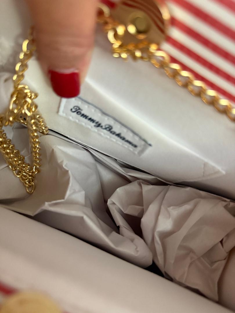 Trending Beaded Bags and Resort Collection - Tommy Bahama Lobster Tote with Bamboo Handle