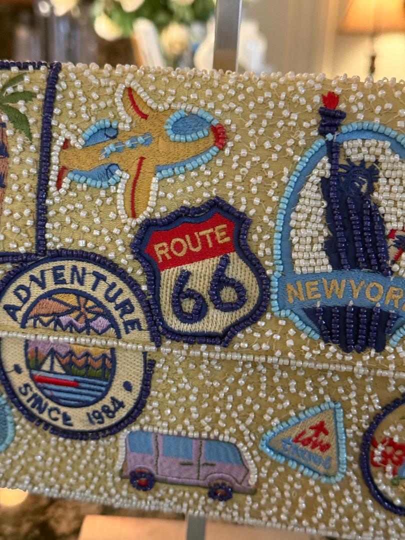 Trending Beaded Bags and Resort Collection - Route 66 Beaded Shoulder Bag