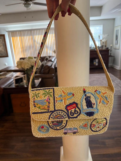 Trending Beaded Bags and Resort Collection - Route 66 Beaded Shoulder Bag