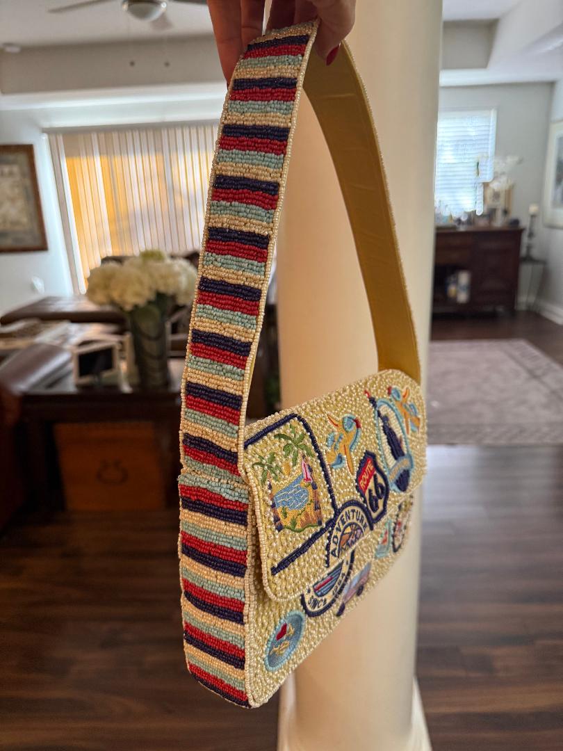 Trending Beaded Bags and Resort Collection - Route 66 Beaded Shoulder Bag