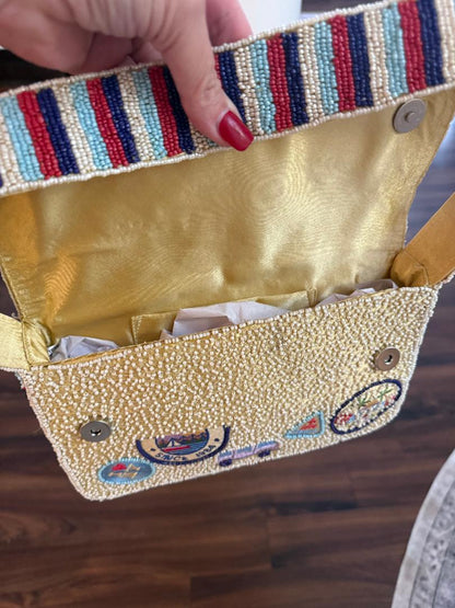 Trending Beaded Bags and Resort Collection - Route 66 Beaded Shoulder Bag